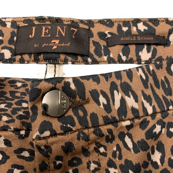 Jen 7 7 For All Mankind High Waist Cheetah Print Ankle Skinny  Plus Size… - Picture 6 of 15